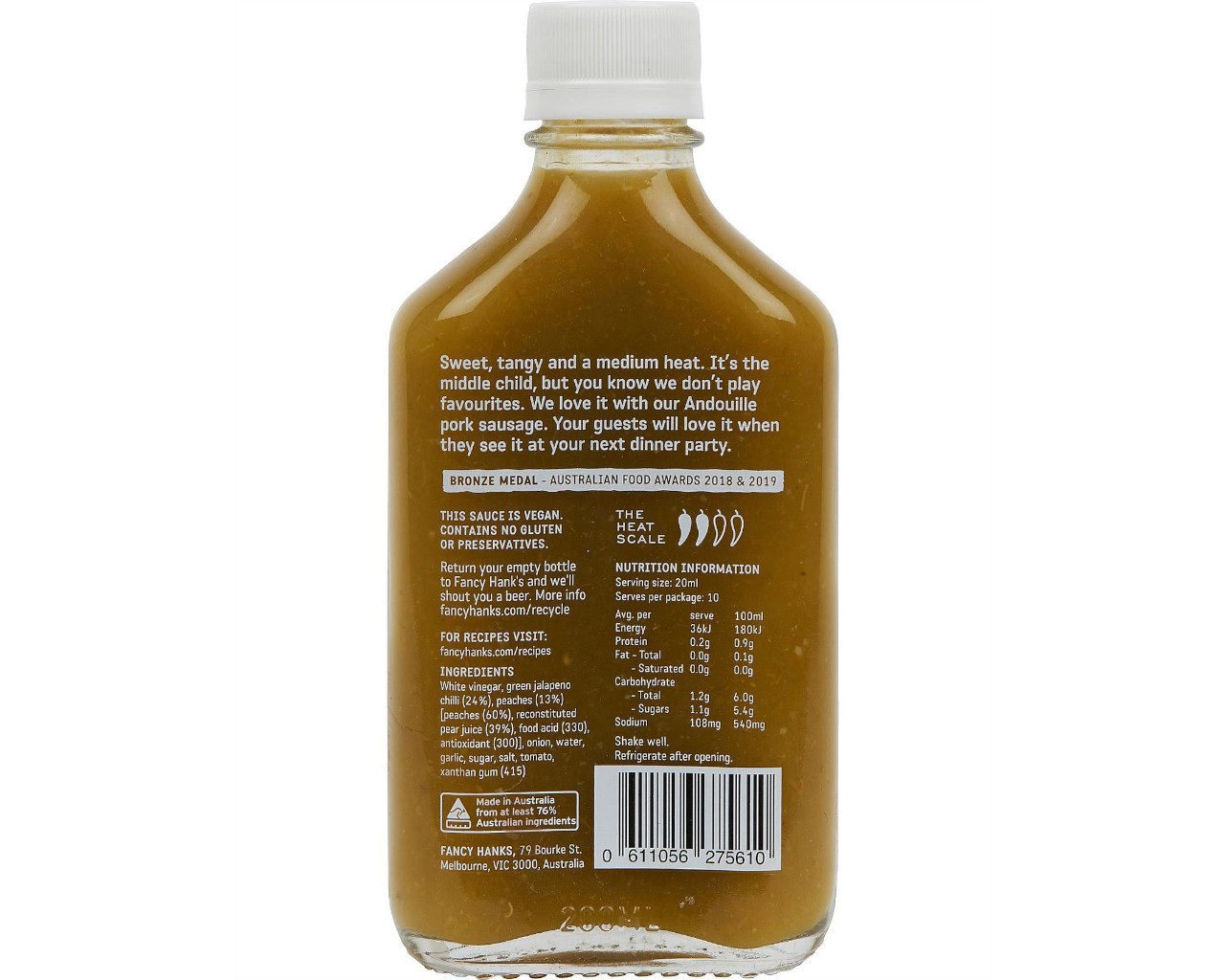 Fancy Hanks Jalapeño Peach Sauce 200ml, , hi-res image number null