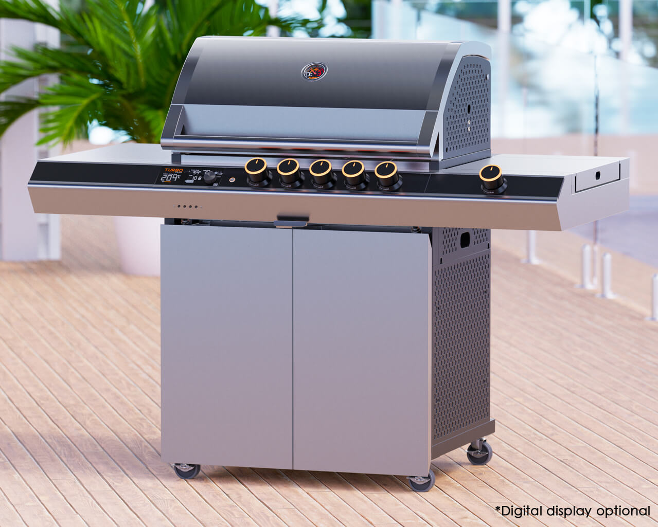 Ziegler & Brown Turbo Elite 5 Burner BBQ on Cart with Side Burner & Drawer (T Series), , hi-res image number null