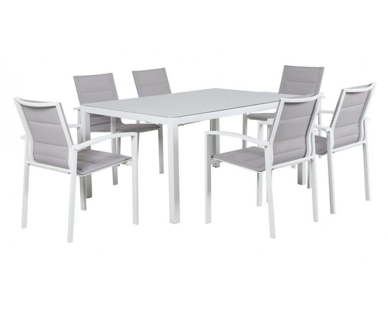 Boston 7 Piece Dining (White), White, hi-res image number null