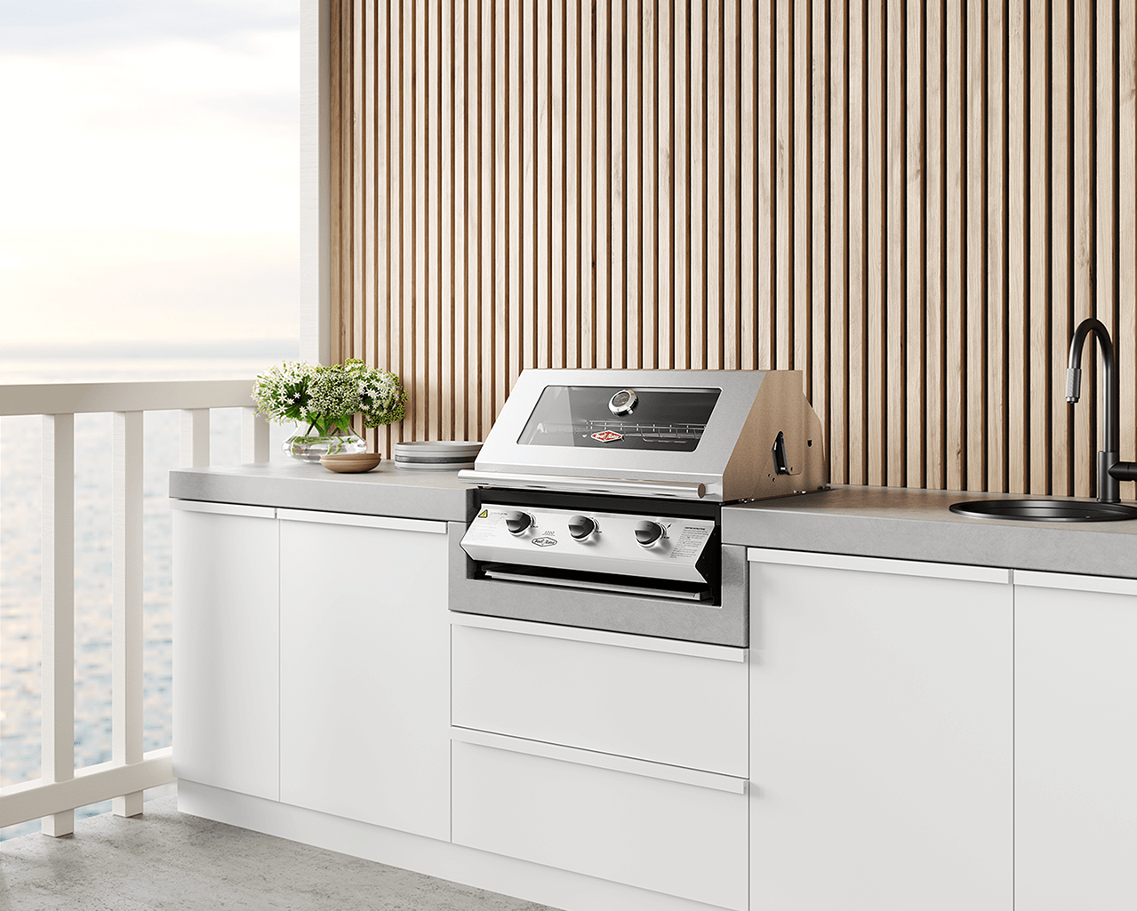 BeefEater 1200 Series 3 Burner Built In BBQ - Stainless Steel, Stainless Steel, hi-res image number null