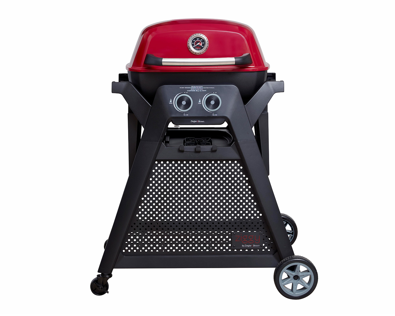 Ziggy Elite Twin Grill LPG BBQ Plus Cart Bundle - Chilli Red, Chilli Red, hi-res image number null