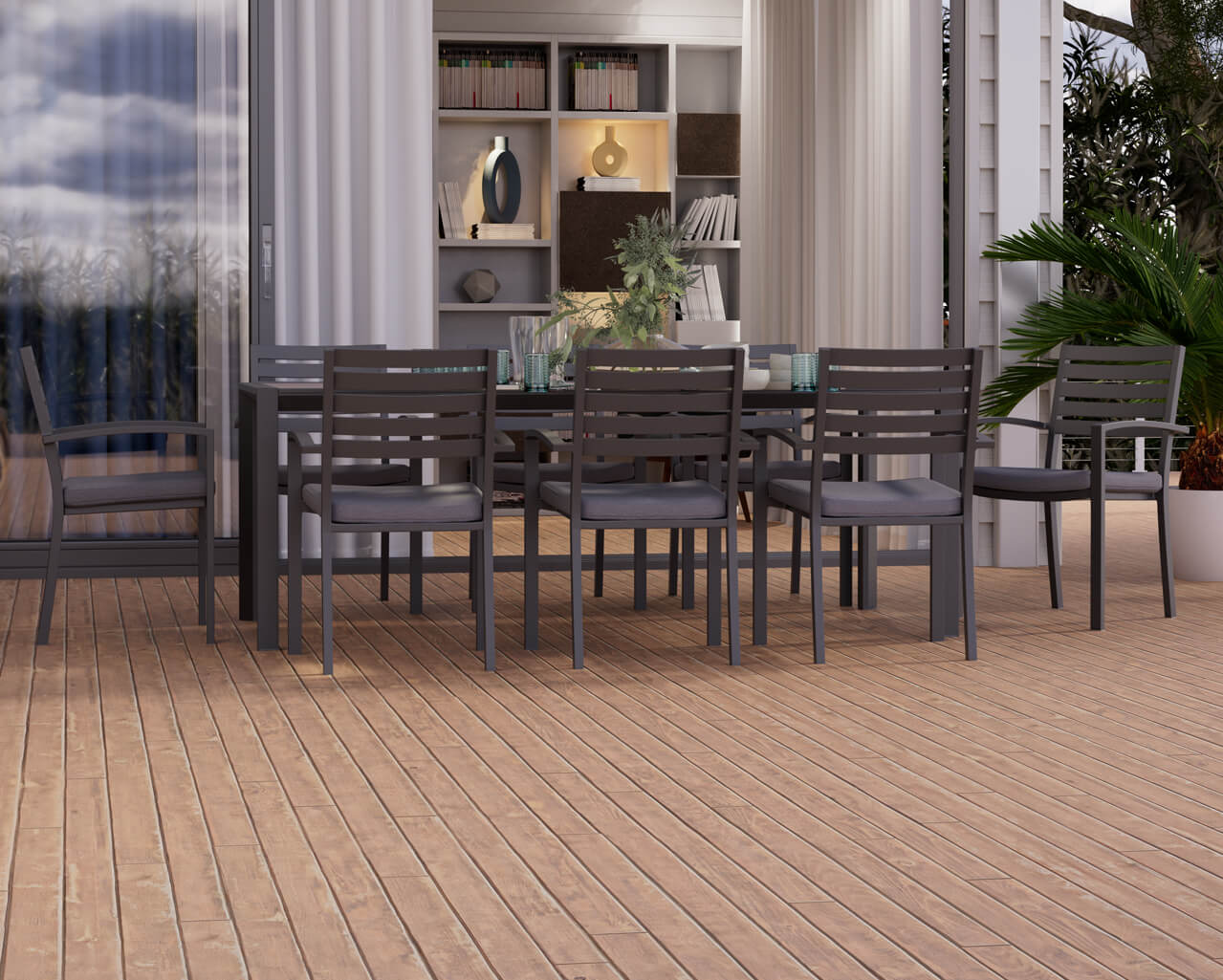 Boston-Eden 9 Piece Slatted Dining Setting, , hi-res image number null