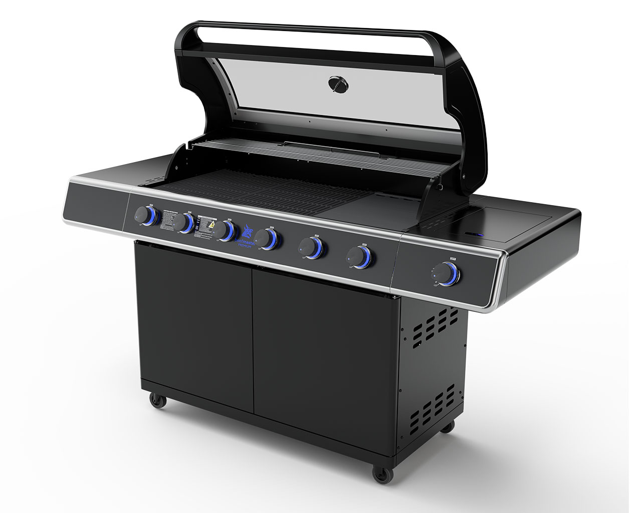 Premium Beefmaster  T-Series 6 Burner BBQ on Classic Cart with Stainless Steel Side Burner, , hi-res image number null