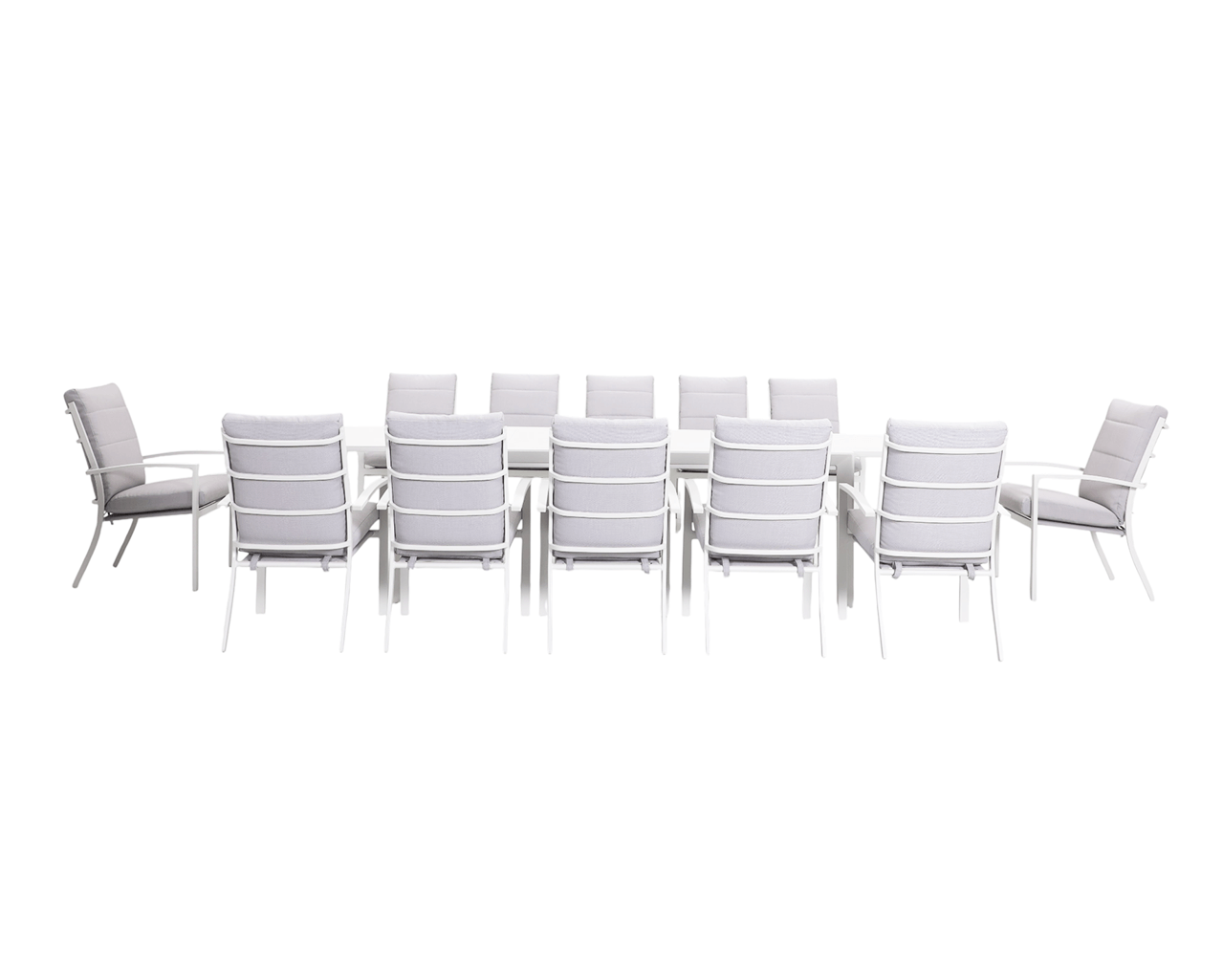 Jette 12 Seater Extension Dining Setting Bundle - Bone, Bone, hi-res image number null