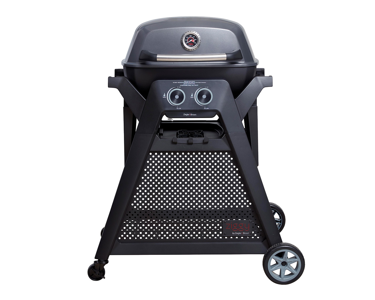 Ziggy Elite Twin Grill LPG BBQ Plus Cart Bundle - Gunmetal Grey, Gunmetal Grey, hi-res image number null