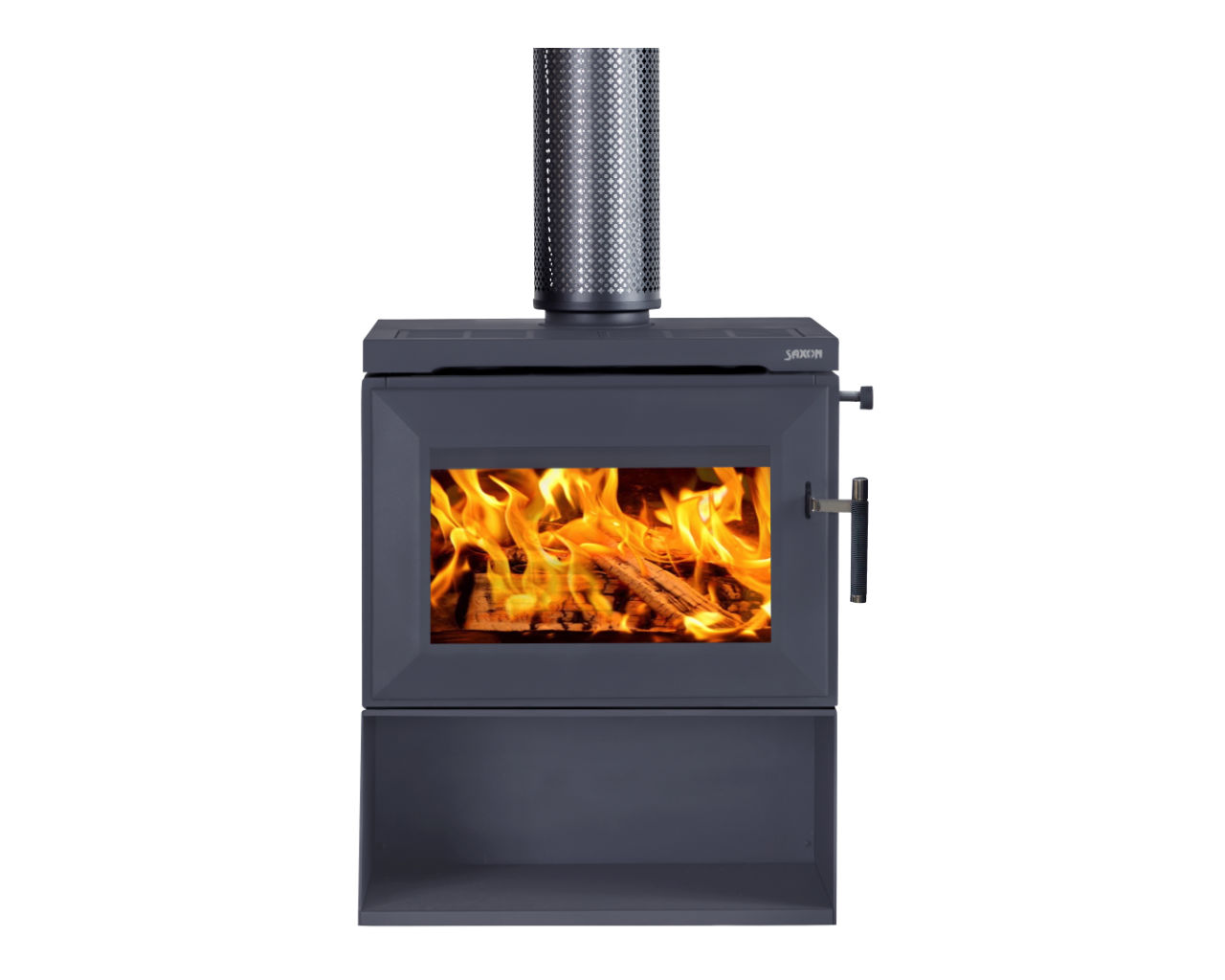 Saxon Blackwood Freestanding Wood Heater with Wood Storage, , hi-res image number null