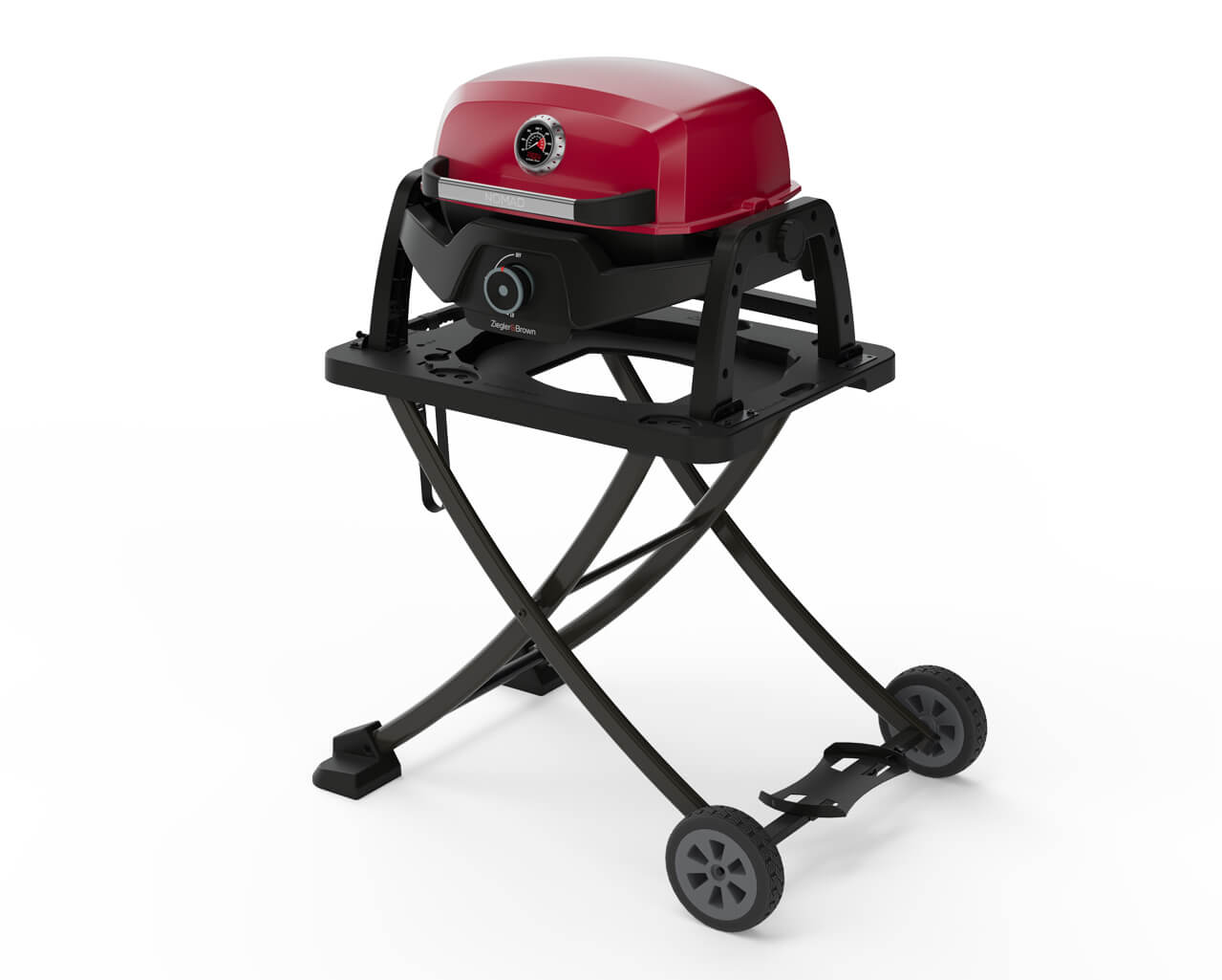 Ziggy Elite Nomad Single Burner Flame Failure BBQ plus Cart Bundle - Chilli Red, , hi-res image number null