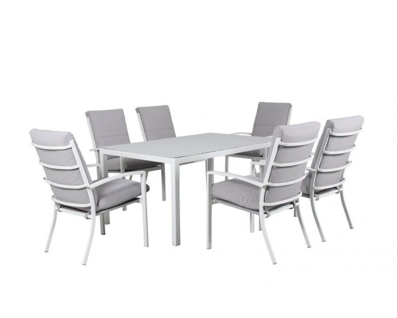 Jette-Boston Highback 7 Piece Dining, White, small-swatch