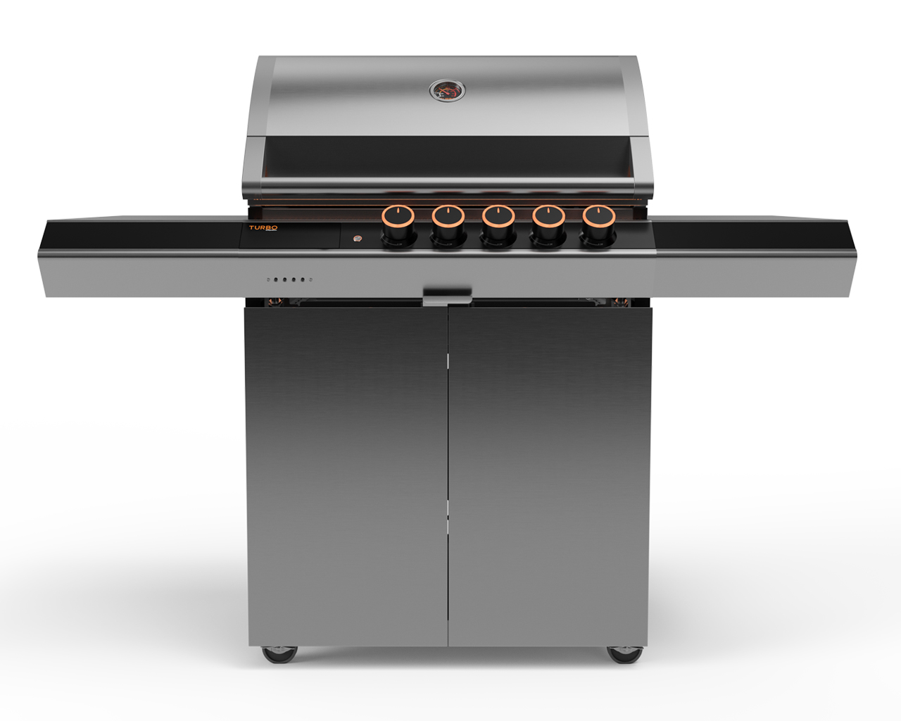 Ziegler & Brown Turbo Elite 5 Burner BBQ on Cart with Shelves, , hi-res image number null