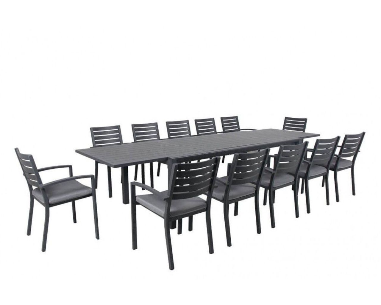 Boston-Jette 13 Piece Slatted Dining (Gunmetal Grey), Gunmetal Grey, hi-res image number null