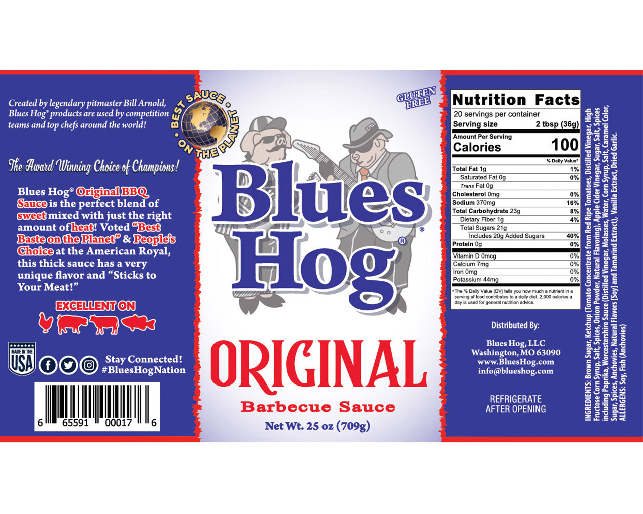 Blues Hog Original BBQ Sauce - 709g Squeeze Bottle, , hi-res image number null
