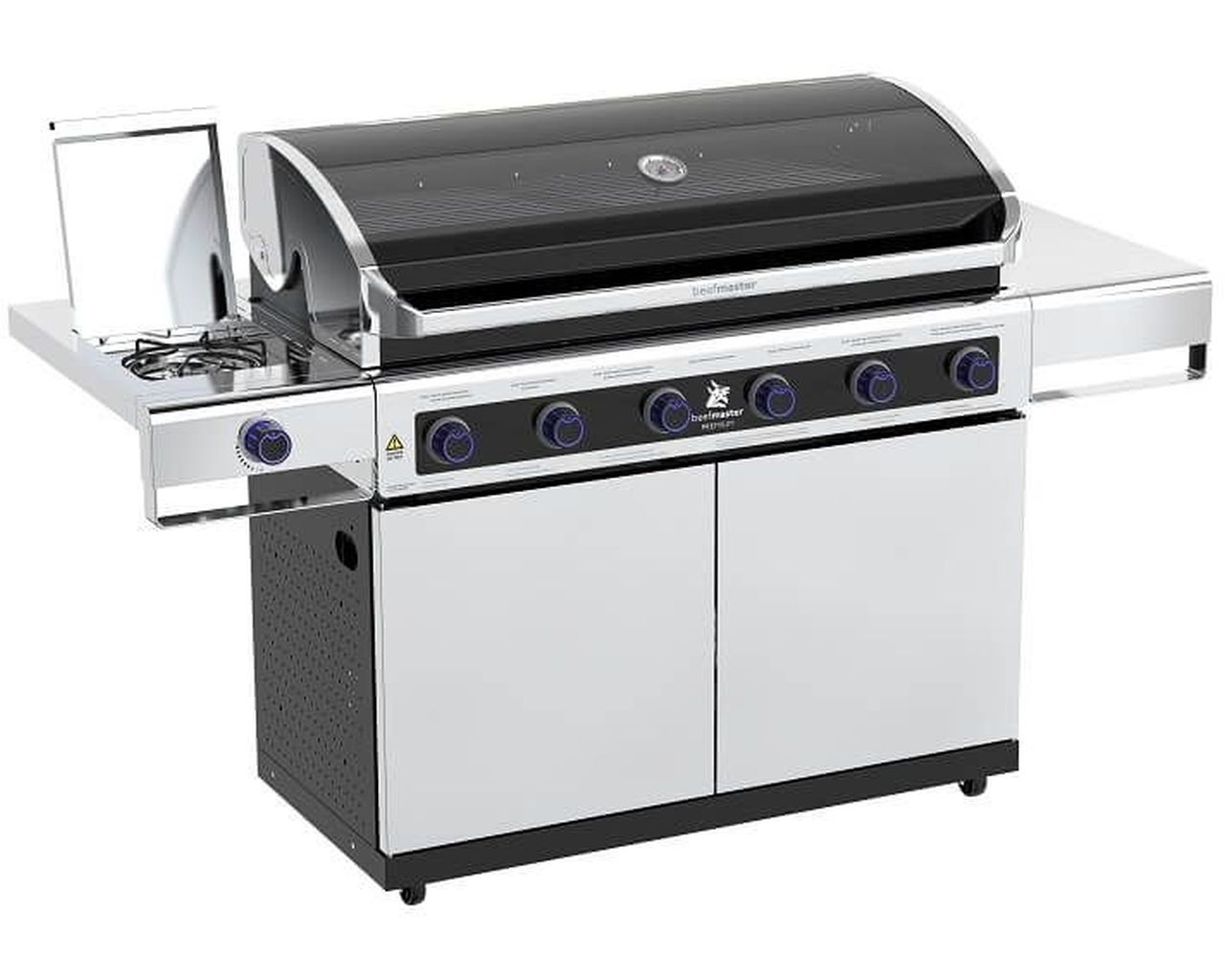 Premium Beefmaster 6 Burner BBQ on Deluxe Cart with Stainless Steel Side Burner, , hi-res image number null