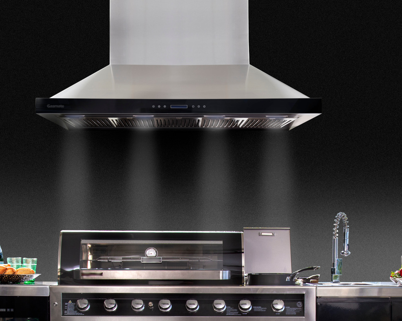 Gasmate Deluxe Wall Mounted BBQ Rangehood - 1500 x 800mm, , hi-res image number null