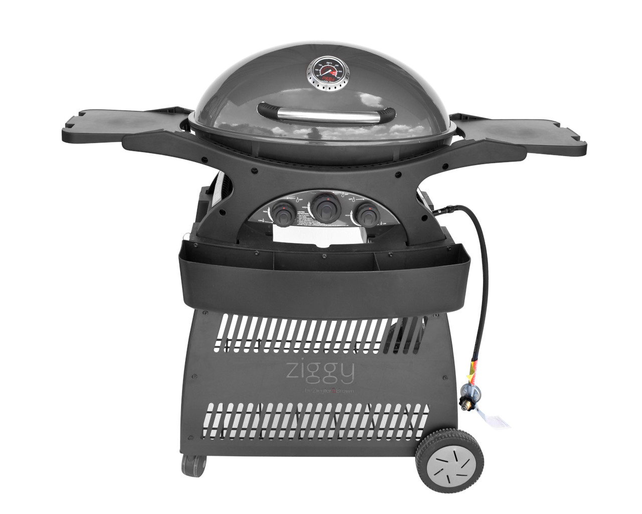 Ziggy Classic Triple Grill Natural Gas BBQ on Cart, Gunmetal Grey, small-swatch