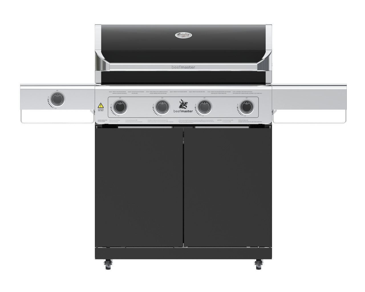 Beefmaster Classic 4 Burner BBQ on Classic Cart with Stainless Steel Side Burner, , hi-res image number null