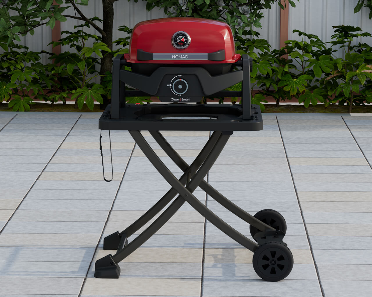 Ziggy Elite Nomad Single Burner Flame Failure BBQ plus Cart Bundle - Chilli Red, , hi-res image number null