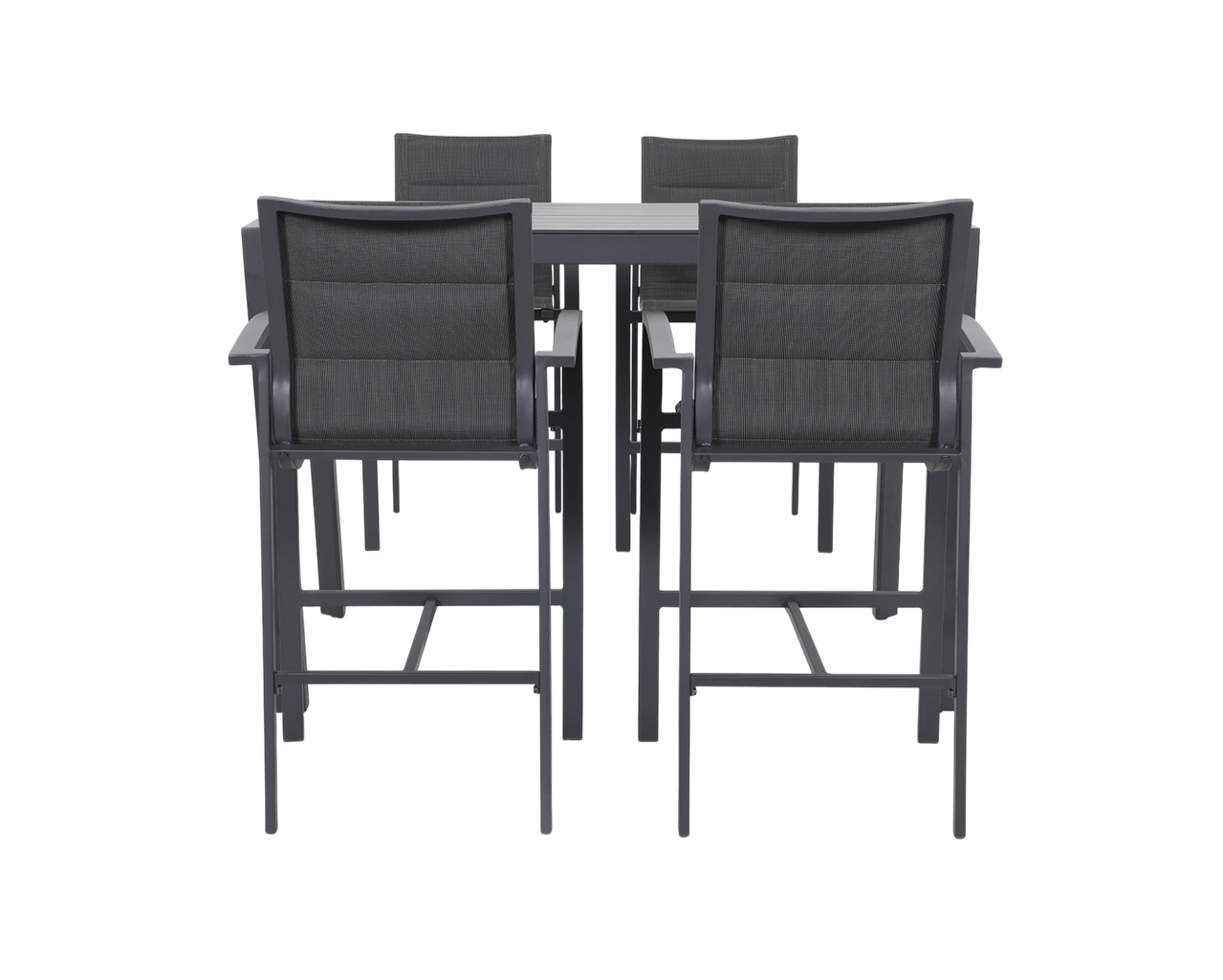 Boston-Jette 4 Seater Bar Dining Setting Bundle - Gunmetal Grey, Gunmetal Grey, hi-res image number null
